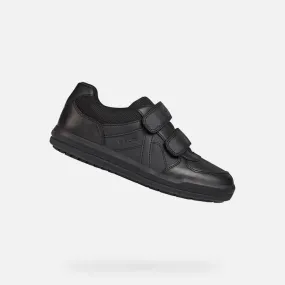 Basket Cuir Enfant/Garçons Geox Arzach noir - Geox