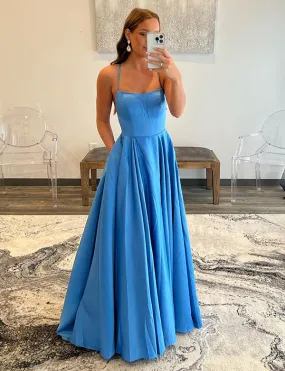 Robe de soirée simple à bretelles spaghetti